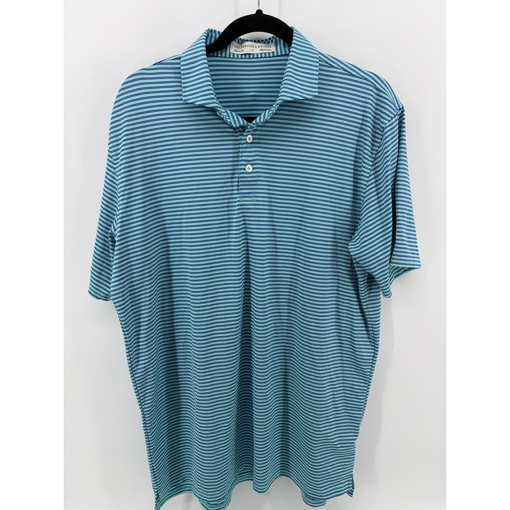 Holderness & Bourne, Polo Sea Island Golf Shirt,  Blue/White, Men's Size Large